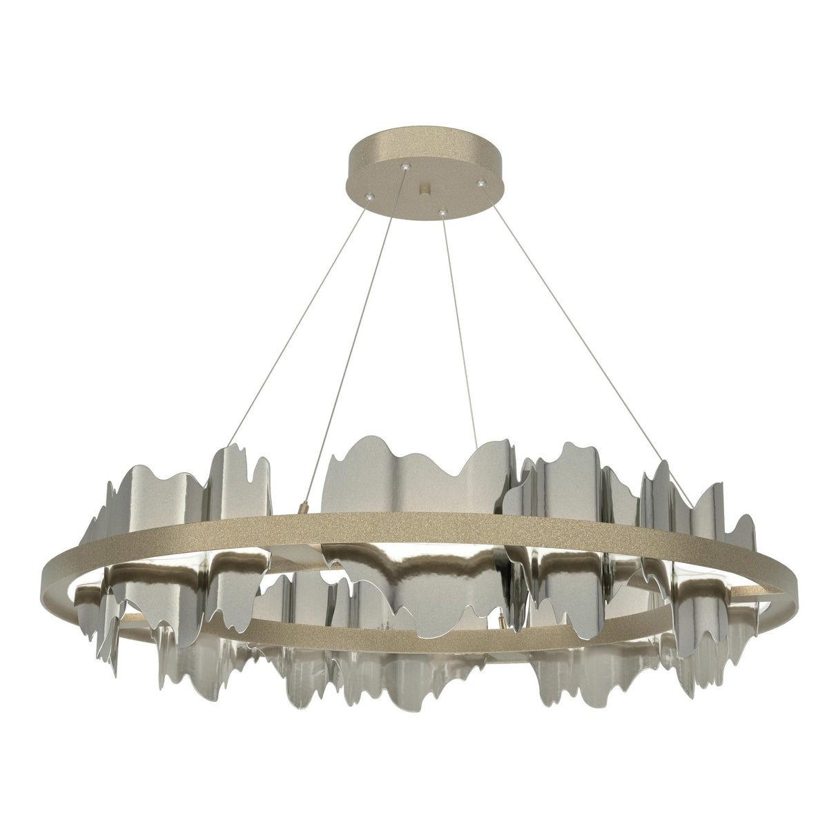 Hubbardton Forge 2020 Soft Gold Sterling Standard Hildene Circular LED Pendant