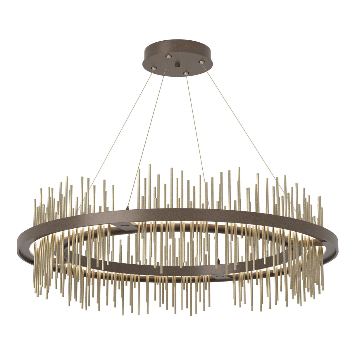 Hubbardton Forge 2020 Bronze Soft Gold Standard Gossamer Circular LED Pendant