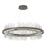 Hubbardton Forge 2020 Dark Smoke Vintage Platinum Standard Gossamer Circular LED Pendant