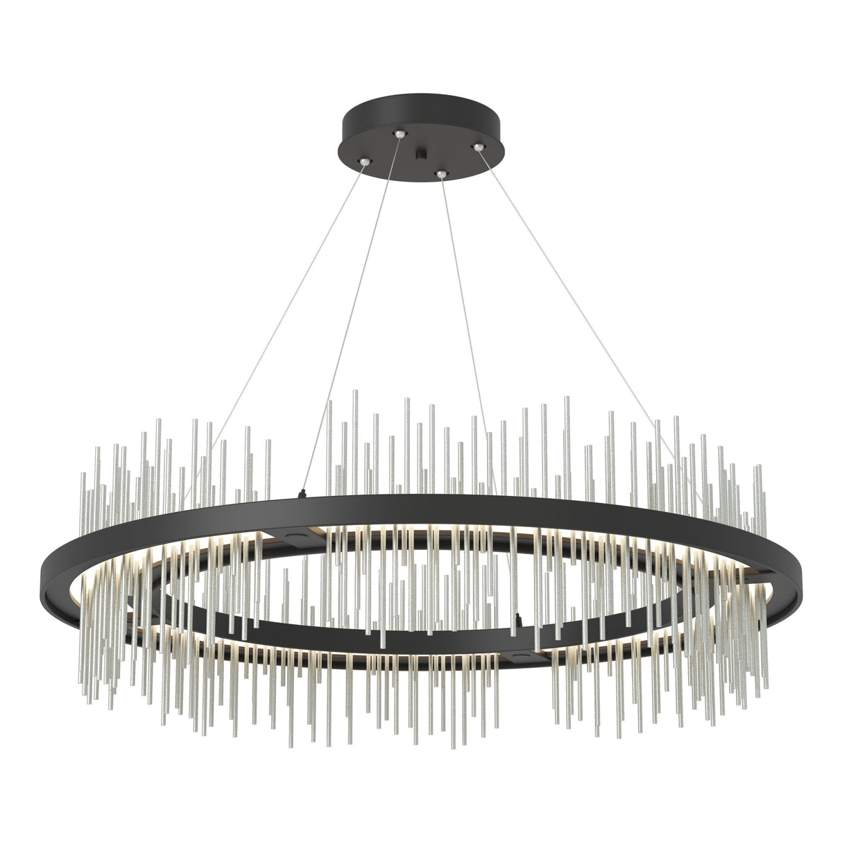 Hubbardton Forge 2020 Black Vintage Platinum Standard Gossamer Circular LED Pendant