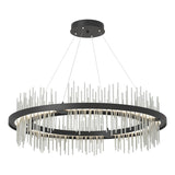 Hubbardton Forge 2020 Black Vintage Platinum Standard Gossamer Circular LED Pendant