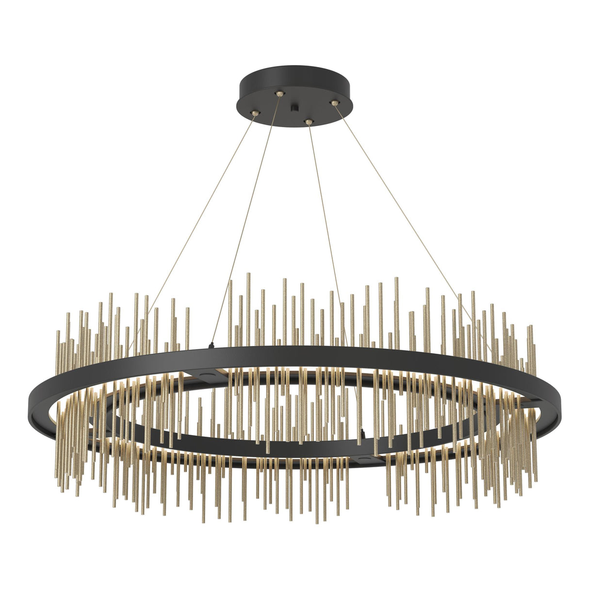 Hubbardton Forge 2020 Black Soft Gold Standard Gossamer Circular LED Pendant