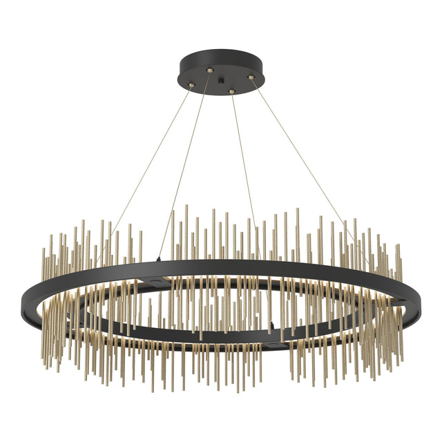 Hubbardton Forge 2020 Black Soft Gold Standard Gossamer Circular LED Pendant