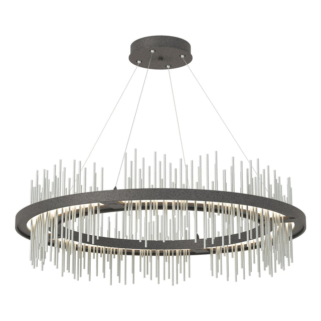 Hubbardton Forge 2020 Natural Iron Vintage Platinum Standard Gossamer Circular LED Pendant