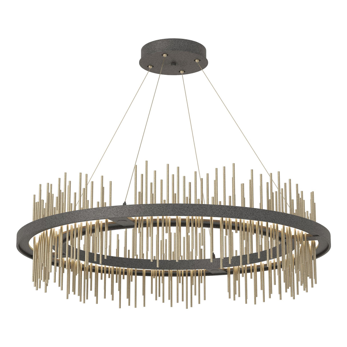 Hubbardton Forge 2020 Natural Iron Soft Gold Standard Gossamer Circular LED Pendant
