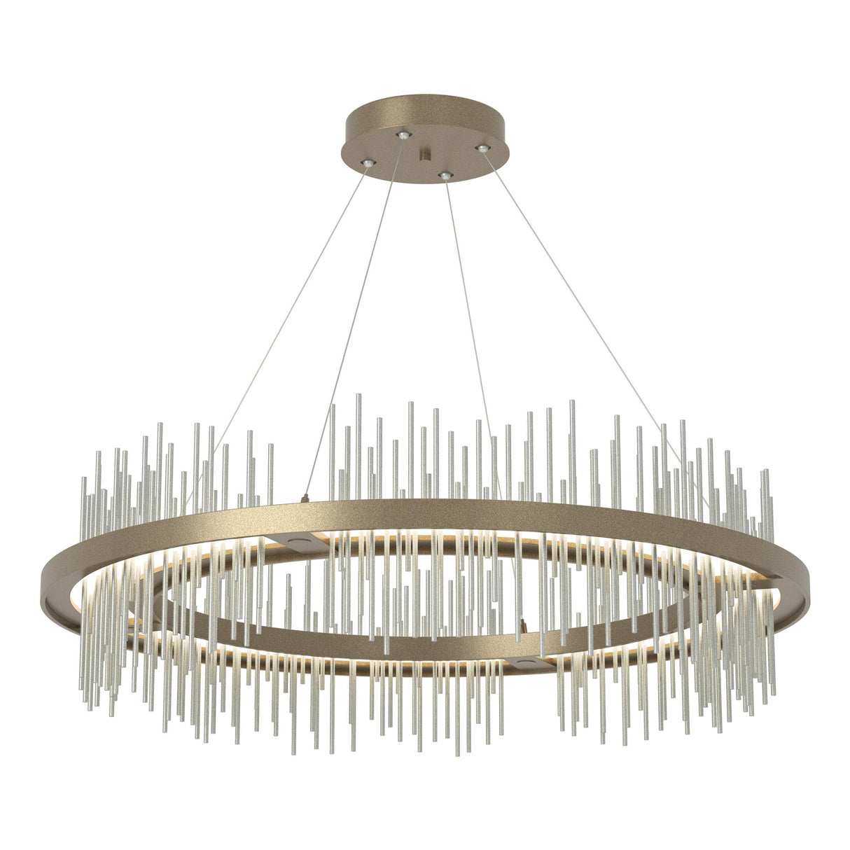Hubbardton Forge 2020 Soft Gold Vintage Platinum Standard Gossamer Circular LED Pendant