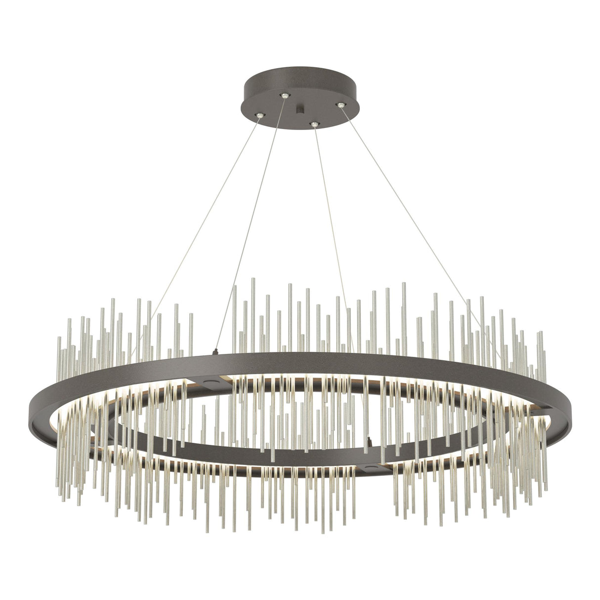 Hubbardton Forge 2020 Dark Smoke Sterling Standard Gossamer Circular LED Pendant
