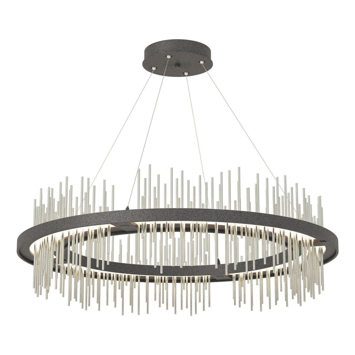 Hubbardton Forge 2020 Natural Iron Sterling Standard Gossamer Circular LED Pendant