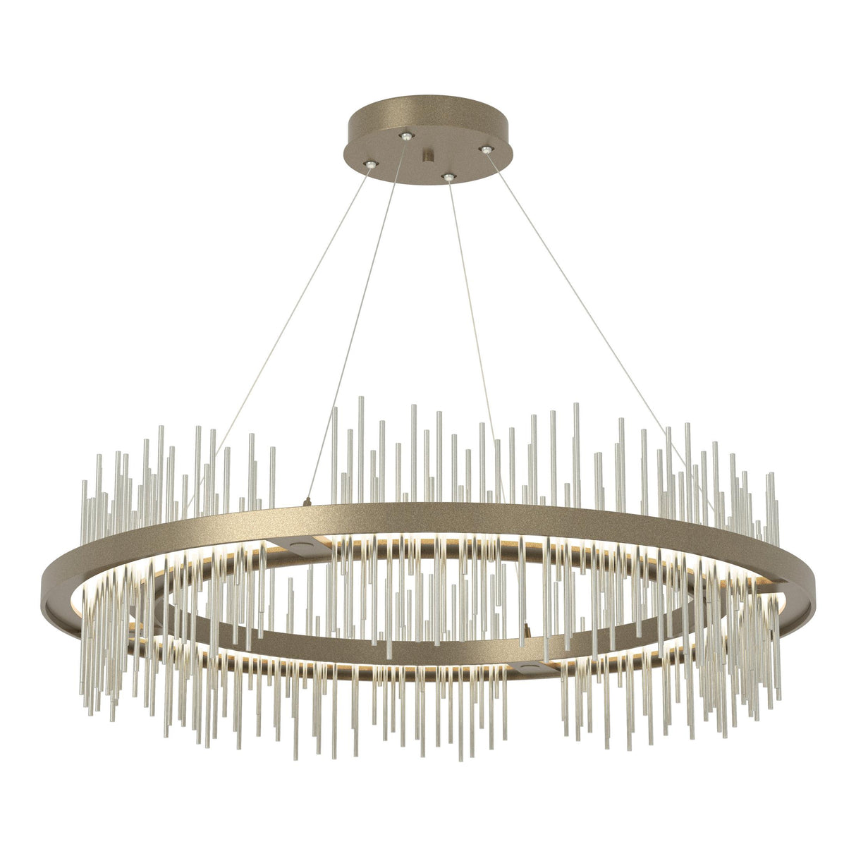 Hubbardton Forge 2020 Soft Gold Sterling Standard Gossamer Circular LED Pendant