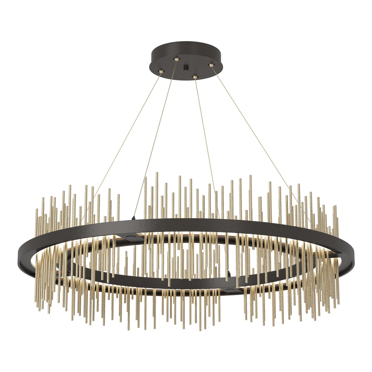 Hubbardton Forge 2020 Oil Rubbed Bronze Soft Gold Standard Gossamer Circular LED Pendant
