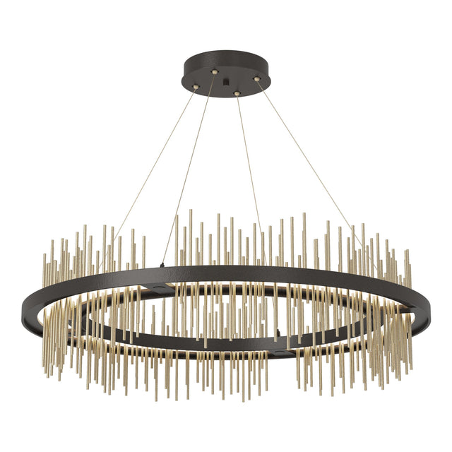 Hubbardton Forge 2020 Oil Rubbed Bronze Soft Gold Standard Gossamer Circular LED Pendant