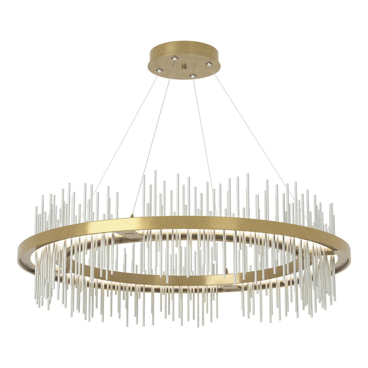 Hubbardton Forge 2020 Modern Brass Vintage Platinum Standard Gossamer Circular LED Pendant