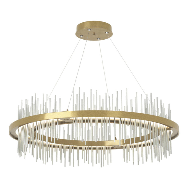 Hubbardton Forge 2020 Modern Brass Vintage Platinum Standard Gossamer Circular LED Pendant