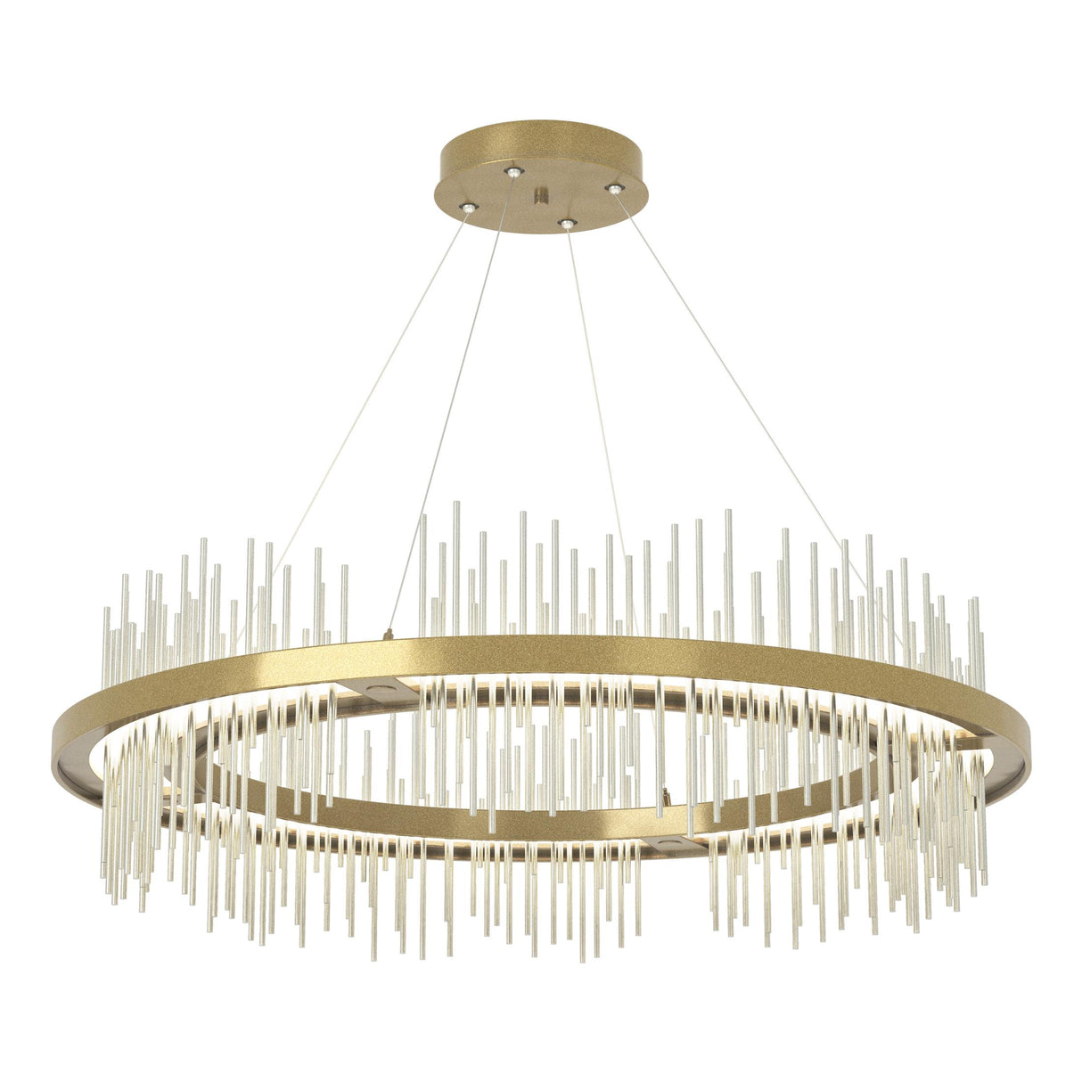 Hubbardton Forge 2020 Modern Brass Sterling Standard Gossamer Circular LED Pendant