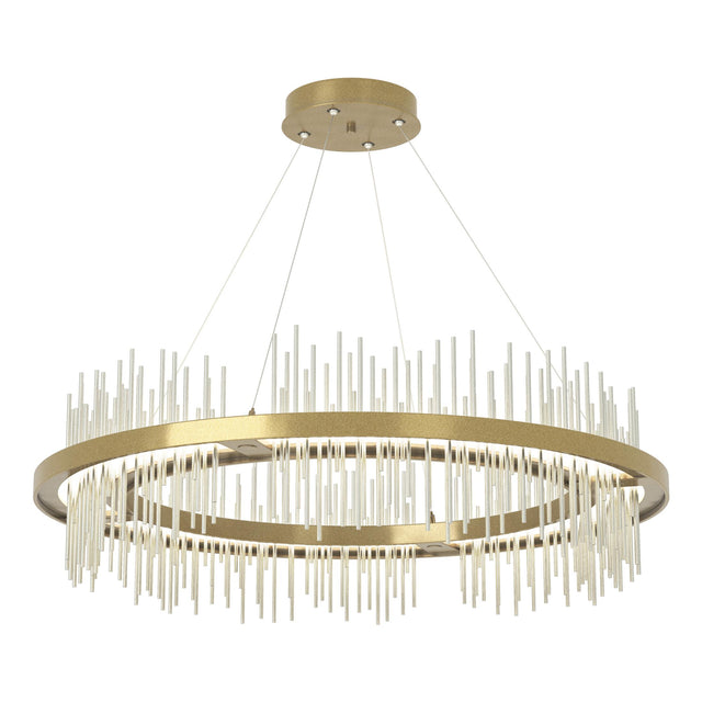 Hubbardton Forge 2020 Modern Brass Sterling Standard Gossamer Circular LED Pendant
