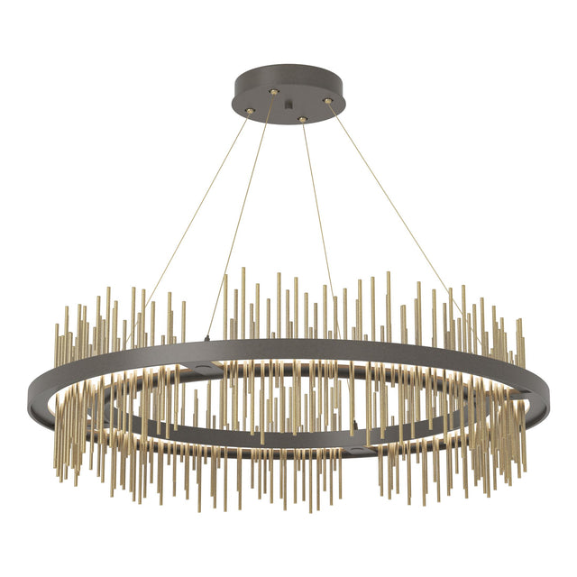 Hubbardton Forge 2020 Dark Smoke Modern Brass Standard Gossamer Circular LED Pendant