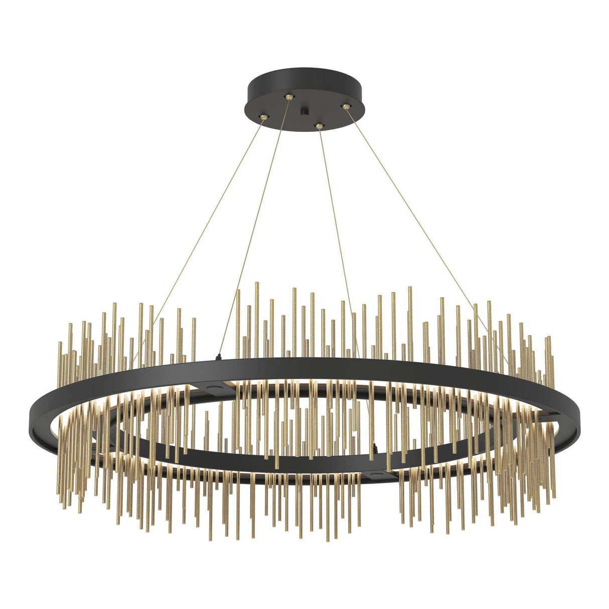 Hubbardton Forge 2020 Black Modern Brass Standard Gossamer Circular LED Pendant