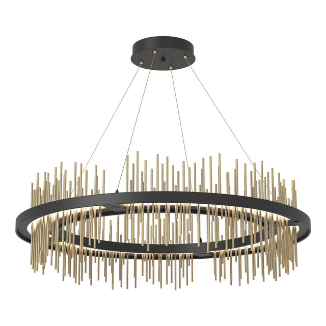 Hubbardton Forge 2020 Black Modern Brass Standard Gossamer Circular LED Pendant