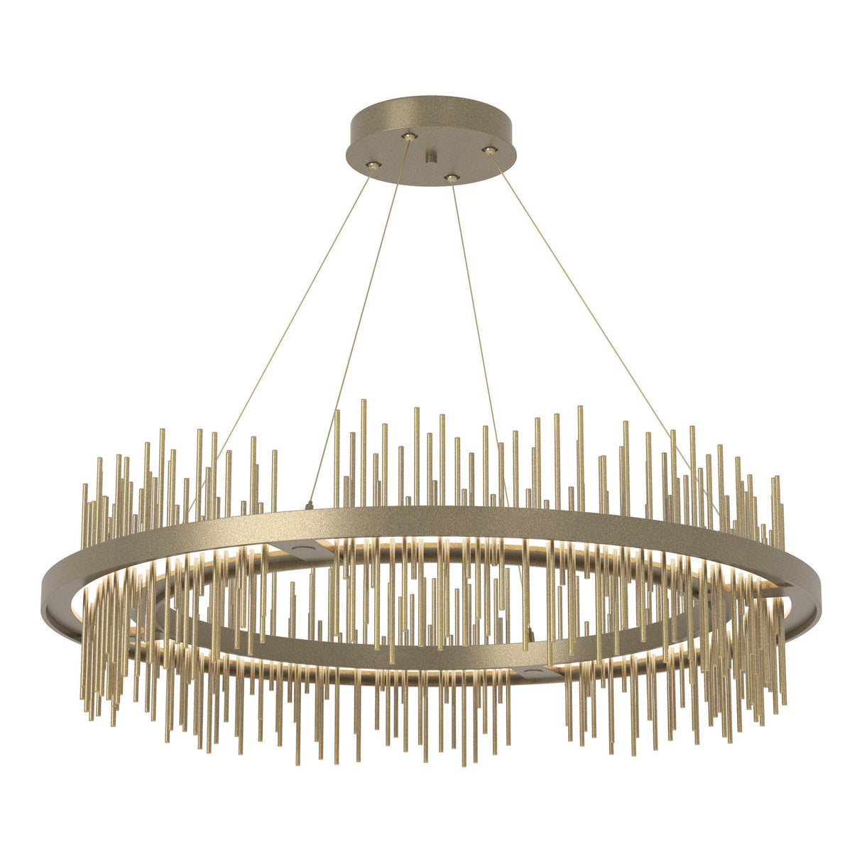 Hubbardton Forge 2020 Soft Gold Modern Brass Standard Gossamer Circular LED Pendant