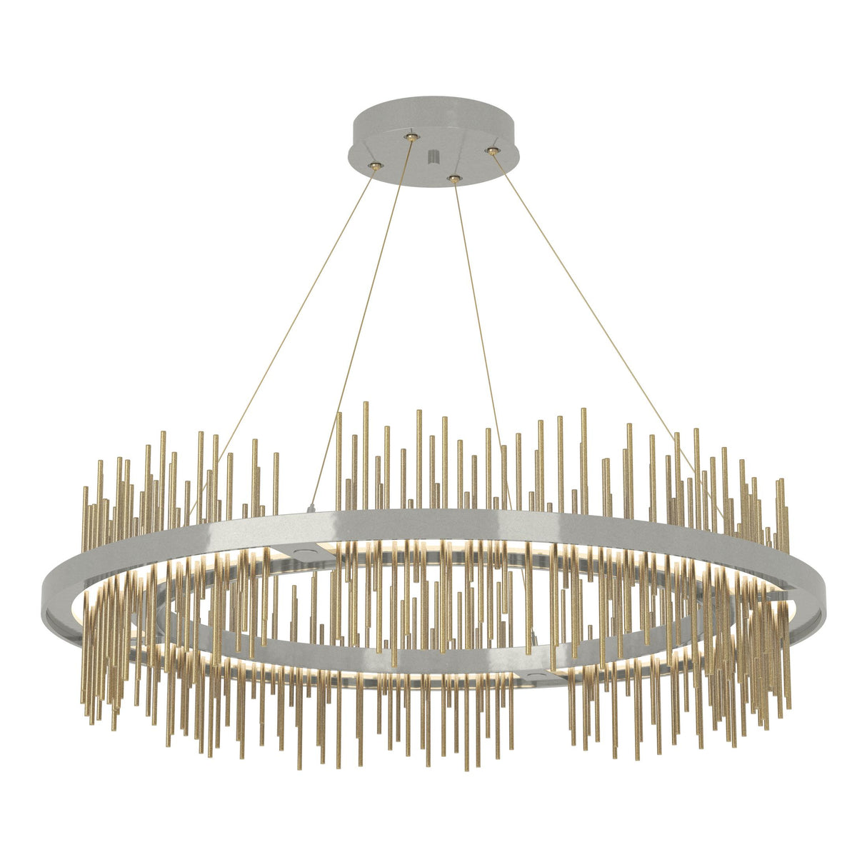 Hubbardton Forge 2020 Sterling Modern Brass Standard Gossamer Circular LED Pendant