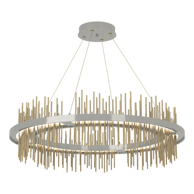 Hubbardton Forge 2020 Sterling Modern Brass Standard Gossamer Circular LED Pendant