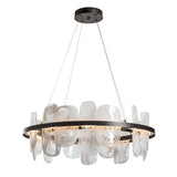 Hubbardton Forge 2021 Dark Smoke White Swirl Glass (YR) Standard Vitre Circular LED Pendant