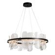 Hubbardton Forge 2021 Black White Swirl Glass (YR) Standard Vitre Circular LED Pendant