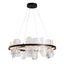 Hubbardton Forge 2021 Black White Swirl Glass (YR) Standard Vitre Circular LED Pendant