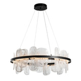 Hubbardton Forge 2021 Black White Swirl Glass (YR) Standard Vitre Circular LED Pendant