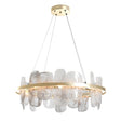 Hubbardton Forge 2021 Modern Brass White Swirl Glass (YR) Standard Vitre Circular LED Pendant