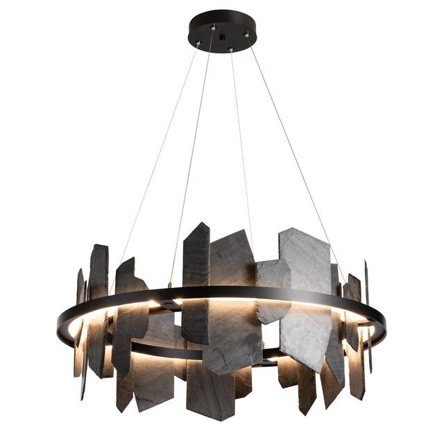 Hubbardton Forge 2021 Black Slate Standard Ardesia Circular LED Pendant