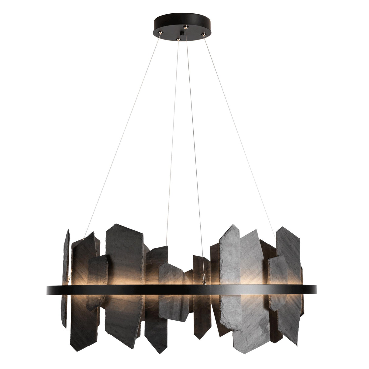 Hubbardton Forge 2021 Black Slate Standard Ardesia Circular LED Pendant