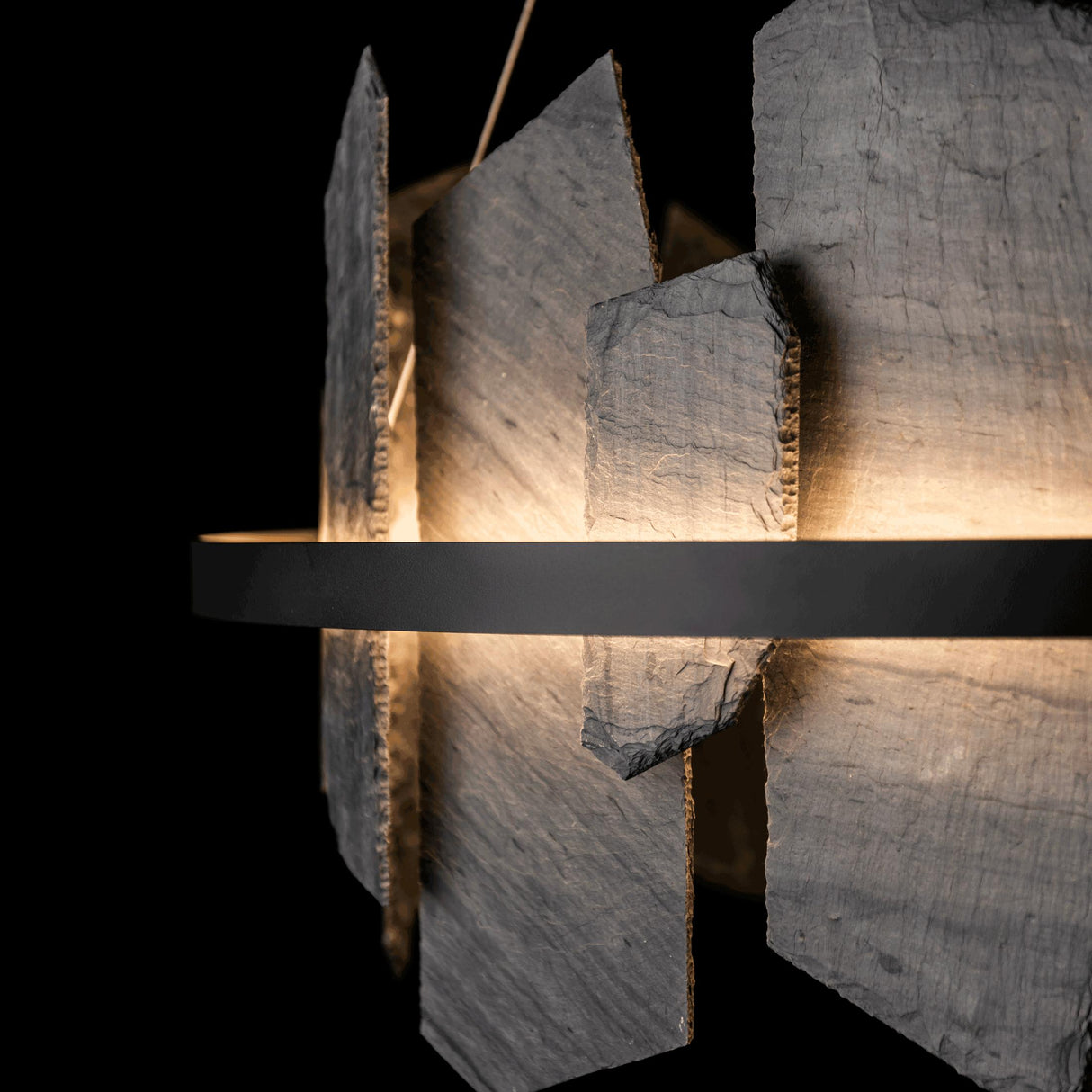 Hubbardton Forge 2021 Black Slate Standard Ardesia Circular LED Pendant