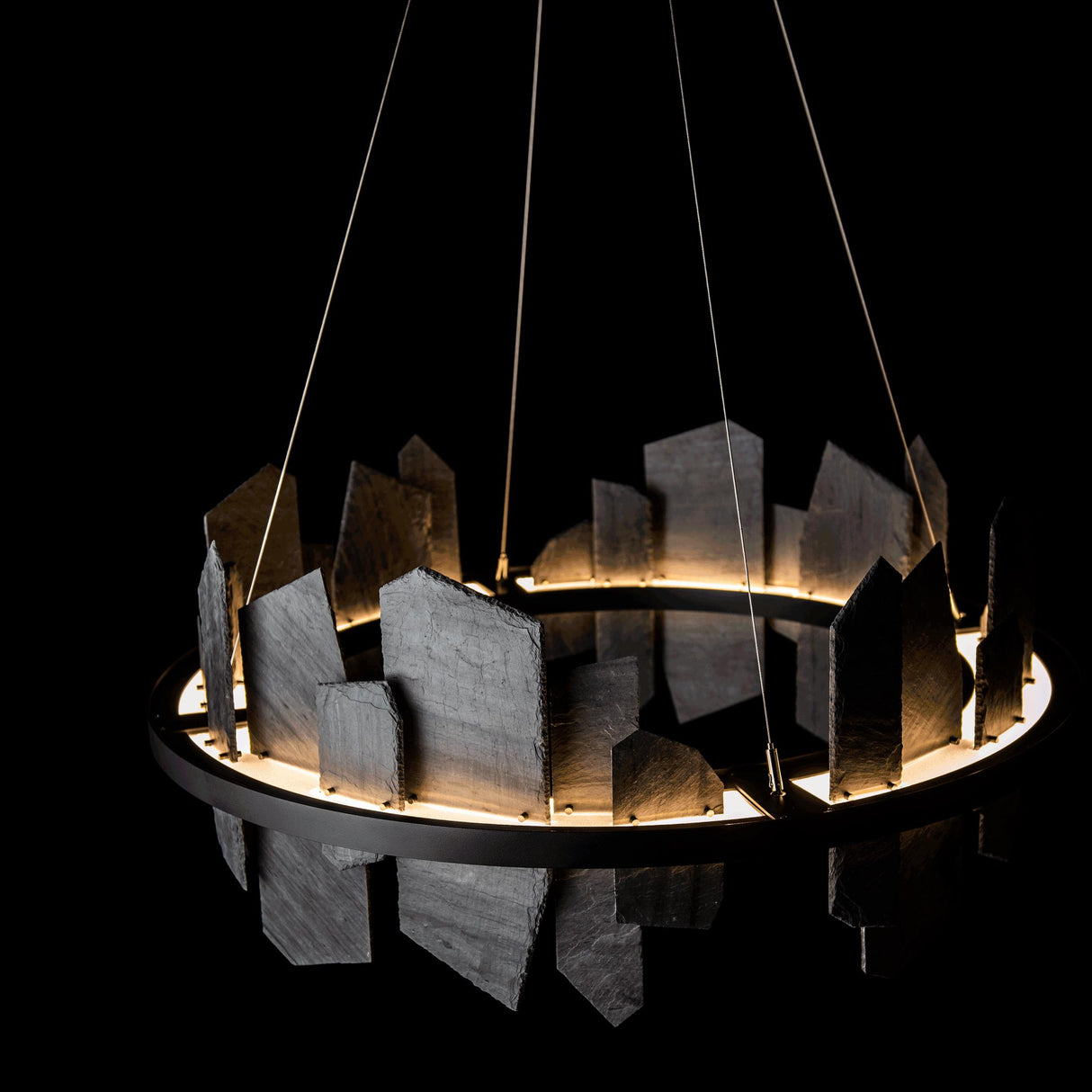 Hubbardton Forge 2021 Black Slate Standard Ardesia Circular LED Pendant