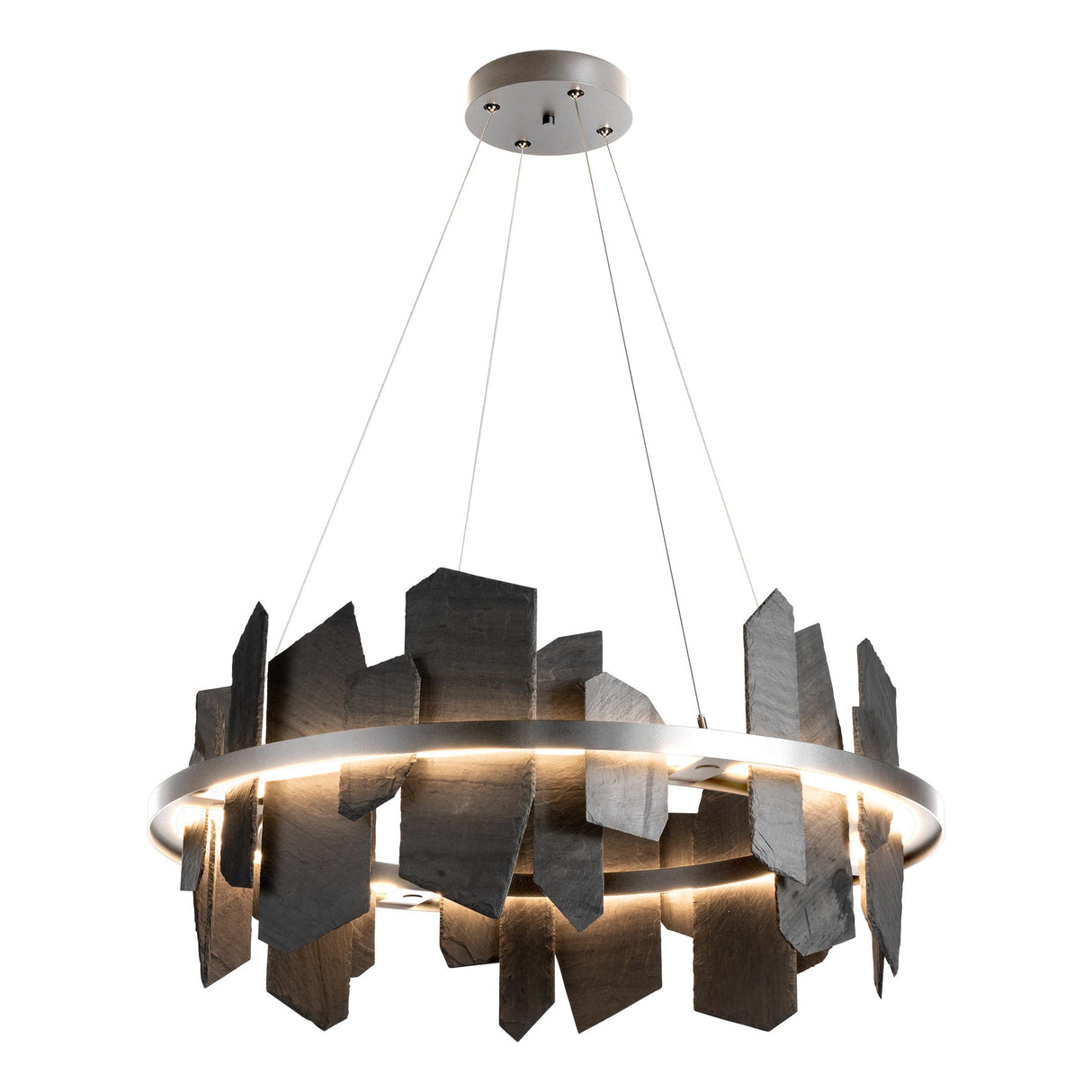 Hubbardton Forge 2021 Sterling Slate Standard Ardesia Circular LED Pendant