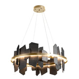 Hubbardton Forge 2021 Modern Brass Slate Standard Ardesia Circular LED Pendant