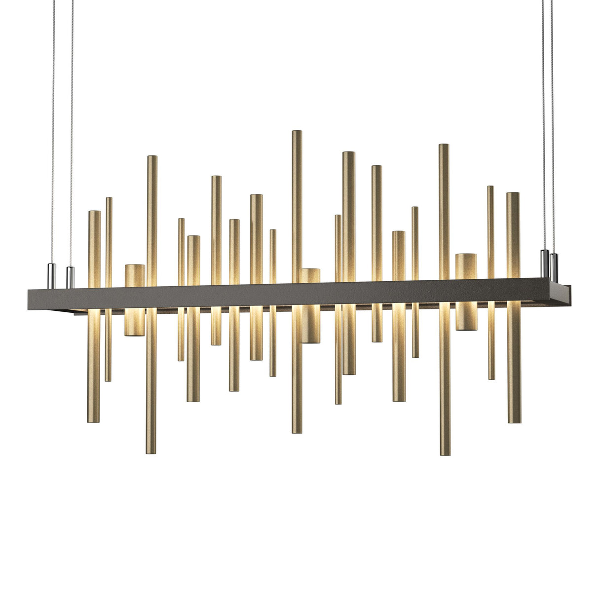 Hubbardton Forge 2015 Dark Smoke Soft Gold Standard Cityscape LED Pendant