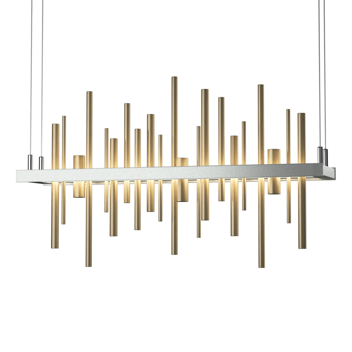 Hubbardton Forge 2015 Vintage Platinum Soft Gold Standard Cityscape LED Pendant