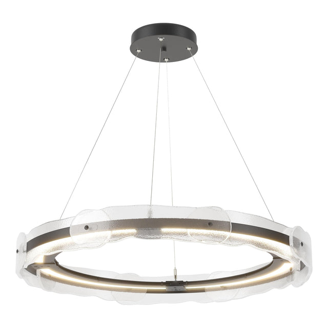 Hubbardton Forge 2017 Black Clear Glass (ZM) Standard Solstice LED Pendant