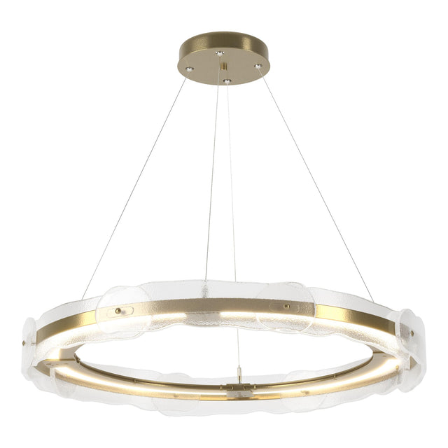 Hubbardton Forge 2017 Modern Brass Clear Glass (ZM) Standard Solstice LED Pendant