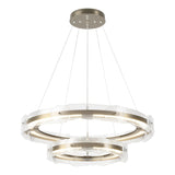 Hubbardton Forge 2018 Soft Gold Clear Glass (ZM) Standard Solstice LED Tiered Pendant