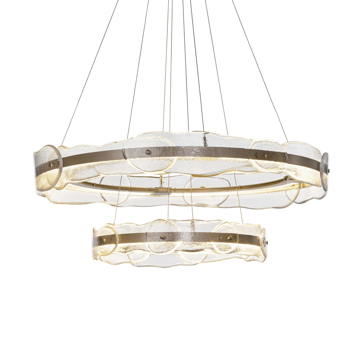 Hubbardton Forge 2018 Soft Gold Clear Glass (ZM) Standard Solstice LED Tiered Pendant
