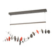 Hubbardton Forge 2018 Dark Smoke Satin Red Standard Lily LED Pendant