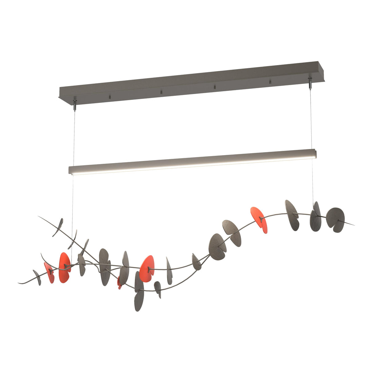 Hubbardton Forge 2018 Dark Smoke Satin Red Standard Lily LED Pendant