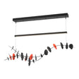 Hubbardton Forge 2018 Black Satin Red Standard Lily LED Pendant