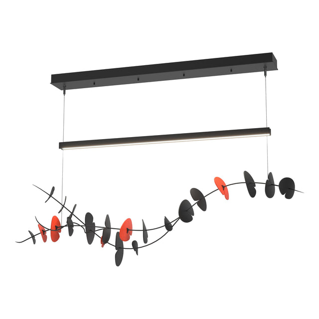 Hubbardton Forge 2018 Black Satin Red Standard Lily LED Pendant