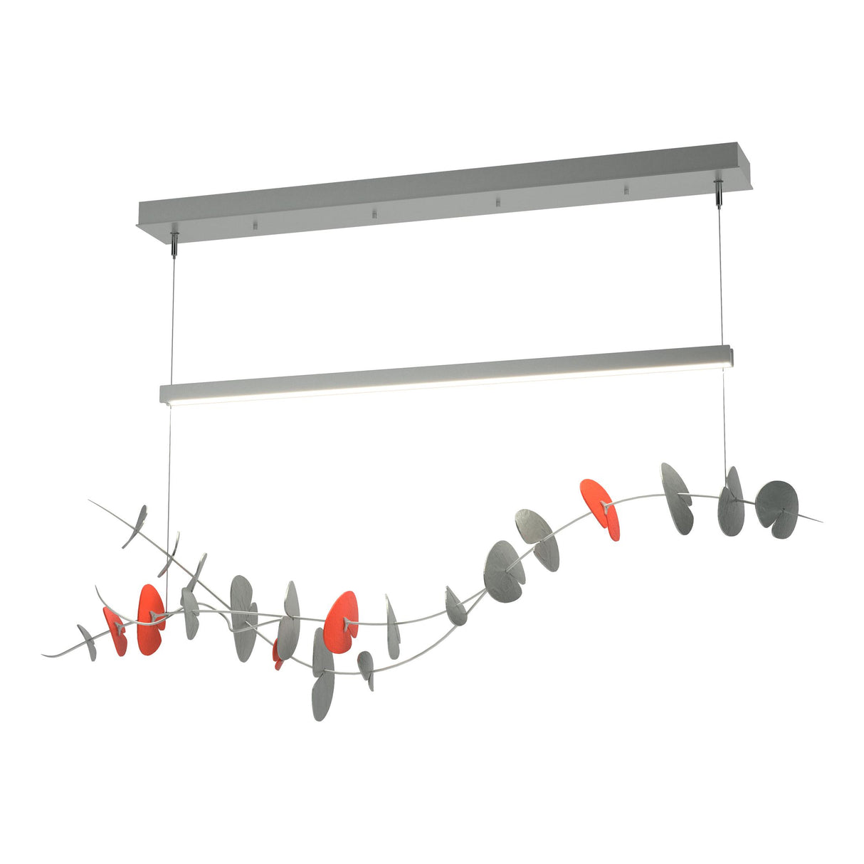 Hubbardton Forge 2018 Vintage Platinum Satin Red Standard Lily LED Pendant