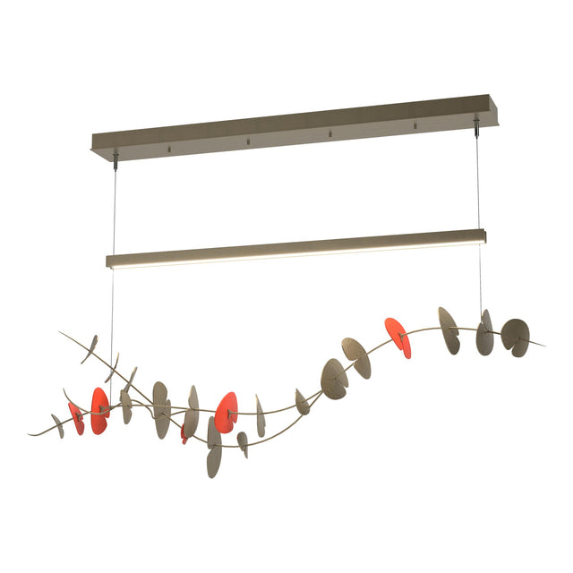 Hubbardton Forge 2018 Soft Gold Satin Red Standard Lily LED Pendant