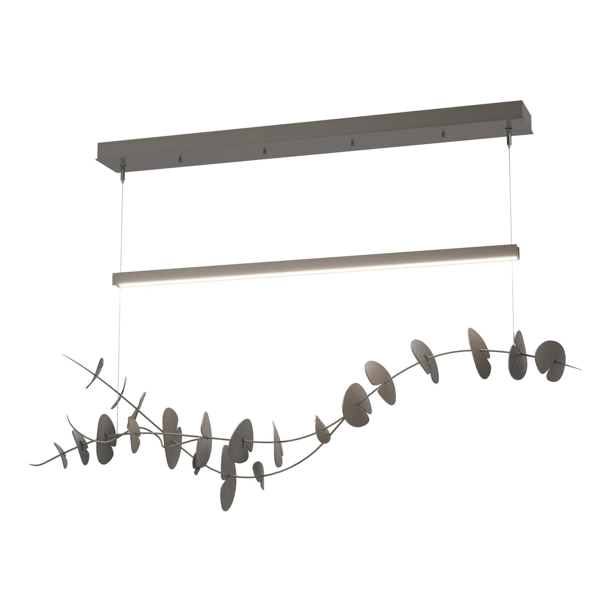 Hubbardton Forge 2018 Dark Smoke Natural Iron Standard Lily LED Pendant