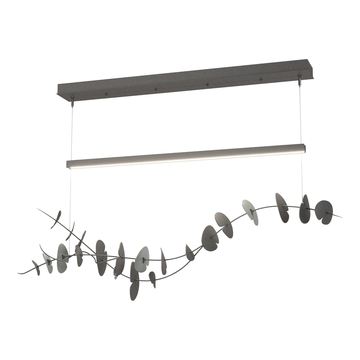 Hubbardton Forge 2018 Natural Iron Vintage Platinum Standard Lily LED Pendant